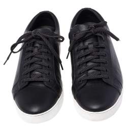 مملوكة مسبقًا Louis Vuitton Black Leather Concorde Low Top Sneakers Size 41.5