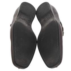 مملوكة مسبقًا Louis Vuitton Brown Leather Slip On Loafers Size 42.5