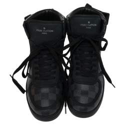 مملوكة مسبقًا حذاء رياضى لوى فيتون مرتفع من أعلى ريفولى كانفاس غرافيتى دامييه أسود / رصاصي مقاس 40 