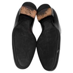 Pre Owned حذاء لوي فيتون ديربي جلد أسود برباط مقاس 41