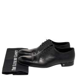 Pre Owned حذاء لوي فيتون ديربي جلد أسود برباط مقاس 41