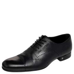 Pre Owned Louis Vuitton Black Leather Lace Up Derby Size 41