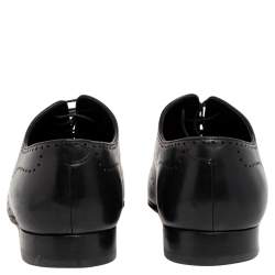 Pre Owned حذاء لوي فيتون ديربي جلد أسود برباط مقاس 41