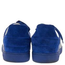 مملوكة مسبقًا Louis Vuitton Blue Damier Infini Leather Frontrow Lace Up Sneakers Size 42