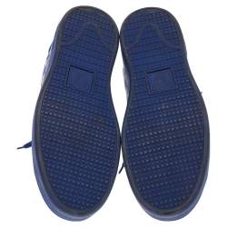 مملوكة مسبقًا Louis Vuitton Blue Damier Infini Leather Frontrow Lace Up Sneakers Size 42