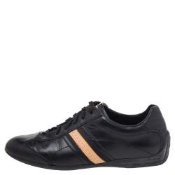 مملوكة مسبقًا Louis Vuitton Black Leather Low Top Sneakers Size 42