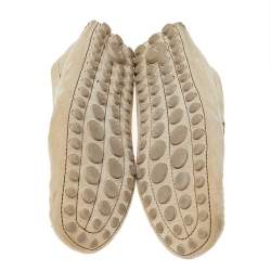 Pre Owned حذاء لوفرز لوي فيتون سليب أون جلد أصفر فاتح بفيونكة مقاس 42.5 