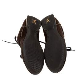 Louis Vuitton Brown Monogram Suede Low Top Sneakers Size 42