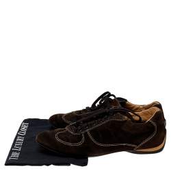 Louis Vuitton Brown Monogram Suede Low Top Sneakers Size 42