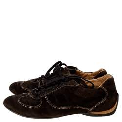 Louis Vuitton Brown Monogram Suede Low Top Sneakers Size 42
