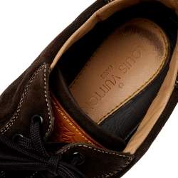 Louis Vuitton Brown Monogram Suede Low Top Sneakers Size 42