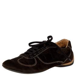 Louis Vuitton Brown Monogram Suede Low Top Sneakers Size 42