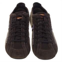 Louis Vuitton Brown/Beige Fabric, Leather, Mesh, and Suede Cosmos Low Top Sneakers Size 40