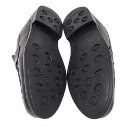 Pre Owned Louis Vuitton Black Leather Major Slip On Loafers 43