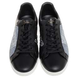 Pre Owned حذاء رياضي لوي فيتون لوكسمبورغ قماش تري رصاصي/أسود وجلد أسود مقاس 42.5