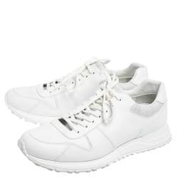 Pre Owned حذاء رياضي لوي فيتون رون اواي كانفاس مقوى وجلد أبيض مقاس 42.5