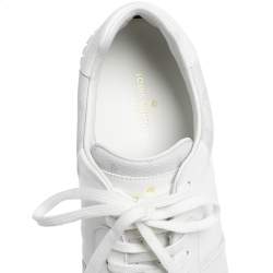 Pre Owned حذاء رياضي لوي فيتون رون اواي كانفاس مقوى وجلد أبيض مقاس 42.5