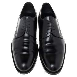 Pre Owned louis Vuitton Black  Leather Lace Up Oxford Size 43