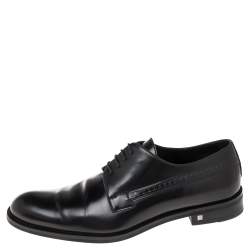 Pre Owned louis Vuitton Black  Leather Lace Up Oxford Size 43