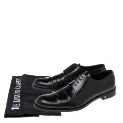 Pre Owned louis Vuitton Black  Leather Lace Up Oxford Size 43