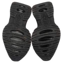 Pre Owned Louis Vuitton Black/Green Leather And Canvas Run Away Pulse Sneakers Size 41