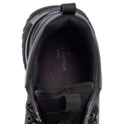 Pre Owned Louis Vuitton Black/Green Leather And Canvas Run Away Pulse Sneakers Size 41