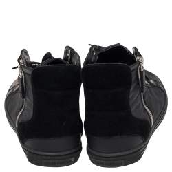 Pre Owned حذاء رياضي لوي فيتون سويدي ودامييه غرافايت أسود بسحاب عنق مرتفع مقاس 40.5