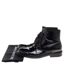 Louis Vuitton Black Leather Combat Boots Size 41