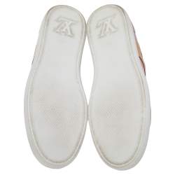 مملوكة مسبقًا Louis Vuitton Pink Canvas and Leather Low Top Sneakers Size 41.5