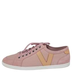 مملوكة مسبقًا Louis Vuitton Pink Canvas and Leather Low Top Sneakers Size 41.5