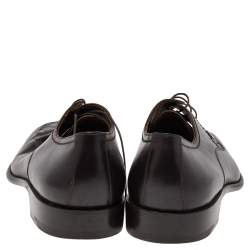 مملوكة مسبقًا Louis Vuitton Dark Brown Leather Damier Embossed Lace Up Derby Size 42.5