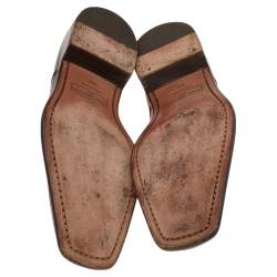 مملوكة مسبقًا Louis Vuitton Dark Brown Leather Damier Embossed Lace Up Derby Size 42.5