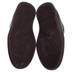 مملوكة مسبقًا Louis Vuitton Black Leather And Monogram Canvas Line Up Low Top Sneakers Size 41