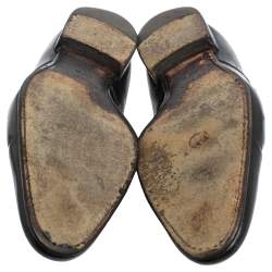 Pre Owned Louis Vuitton Black Leather Velcro Strap Derby Size 40.5