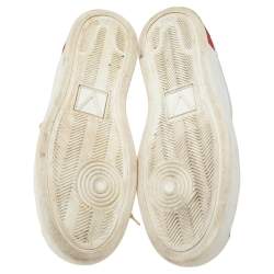 Pre Owned حذاء رياضي لوي فيتون جلد أبيض منخفض من أعلى مقاس 42