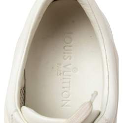 Pre Owned حذاء رياضي لوي فيتون جلد أبيض منخفض من أعلى مقاس 42