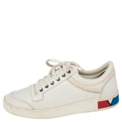 Pre Owned حذاء رياضي لوي فيتون جلد أبيض منخفض من أعلى مقاس 42