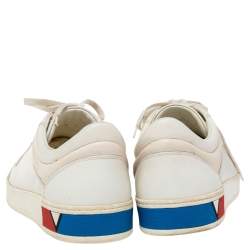 Pre Owned حذاء رياضي لوي فيتون جلد أبيض منخفض من أعلى مقاس 42