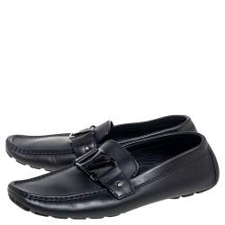 Pre Owned حذاء لوفرز سليب أون لوي فيتون مونتي كارلو جلد أسود مقاس 40 