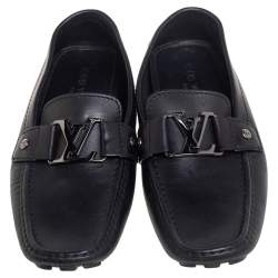 Pre Owned حذاء لوفرز سليب أون لوي فيتون مونتي كارلو جلد أسود مقاس 40 