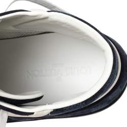 مملوكة مسبقًا حذاء رياضي لوي فيتون كانفاس دامييه إبيين أزرق كحلي بعنق مرتفع مقاس 44.5