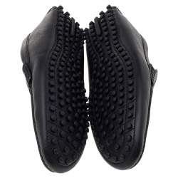 Pre Owned Louis Vuitton Black Leather Hockenheim Slip On Loafers Size 41