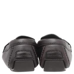 Pre Owned حذاء لوفرز لوي فيتون سليب أون مونت كارلو جلد بني داكن مقاس 41.5