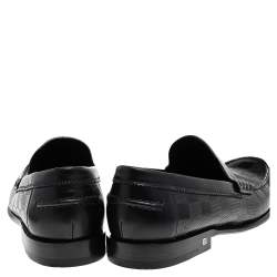 مملوكة مسبقًا Louis Vuitton Black Damier Embossed Leather Outline Penny Slip On Loafers Size 41