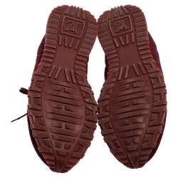 مملوكة مسبقًا حذاء رياضي لوي فيتون راناواي قماش وجلد دامييه عنابي مقاس 44.5