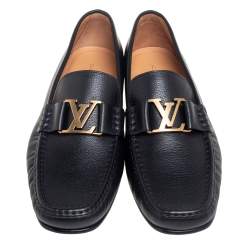Pre Owned حذاء لوفرز لوي فيتون ماجور جلد أسود مقاس 43