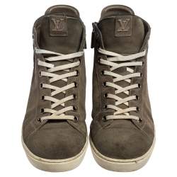 Louis Vuitton Grey Suede High Top Sneakers Size 44