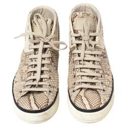 Louis Vuitton Beige/Brown Python Leather Sprinter High Top Sneakers Size 40