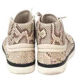 Louis Vuitton Beige/Brown Python Leather Sprinter High Top Sneakers Size 40