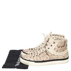 Louis Vuitton Beige/Brown Python Leather Sprinter High Top Sneakers Size 40